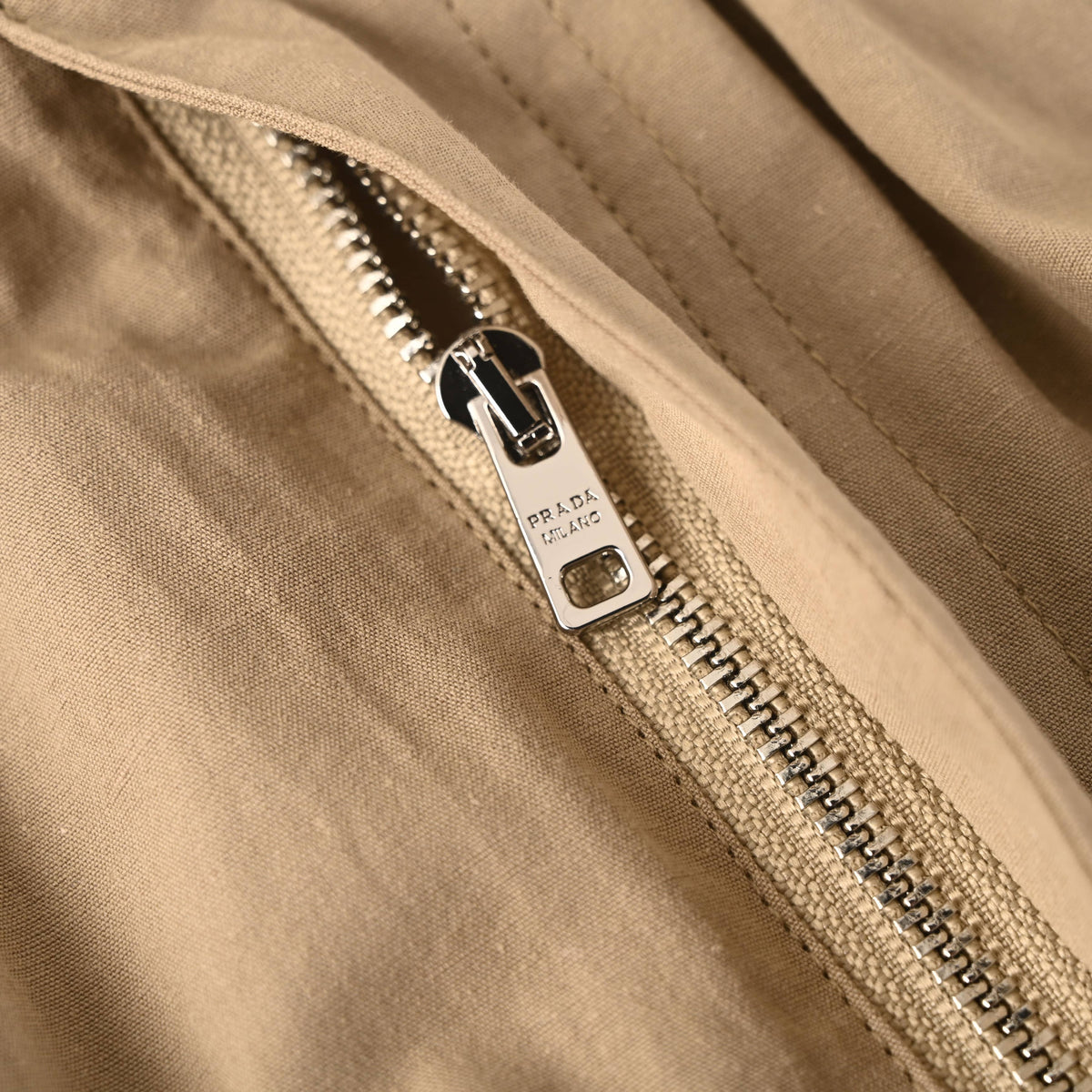Prada Lettering Label Cotton-Linen Blend Casual Trousers