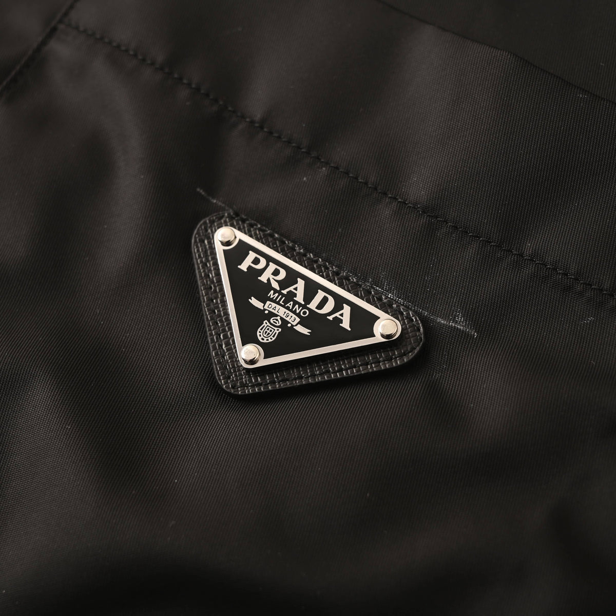Prada Unisex Recycled Nylon Shirt Jacket with Triangle Logo Pocket