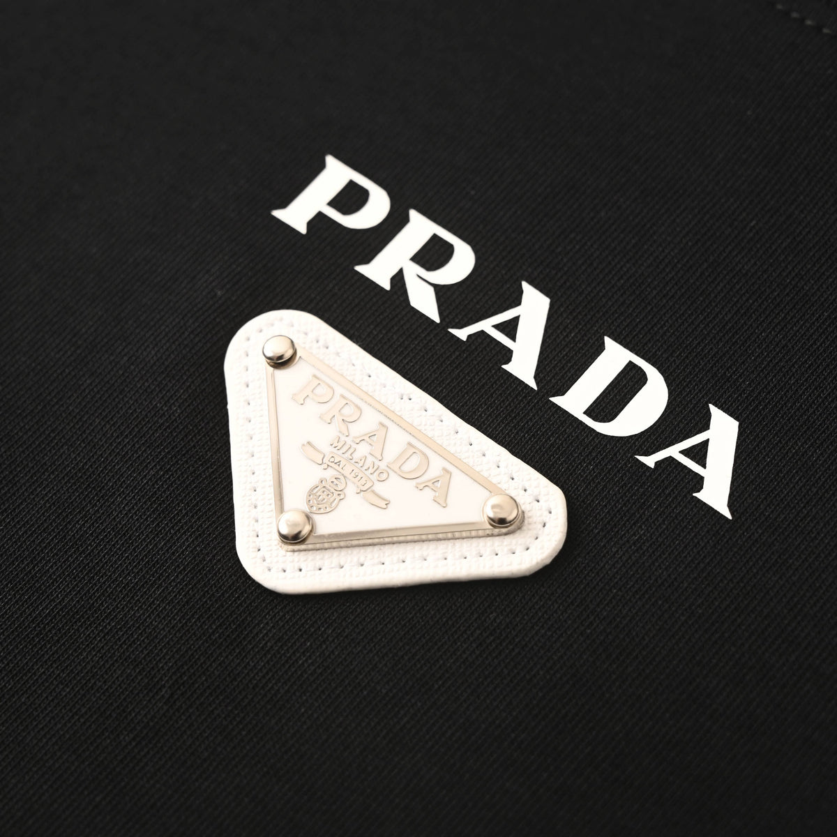 Prada Triangle Logo & Lettering Print Short-Sleeve T-Shirt