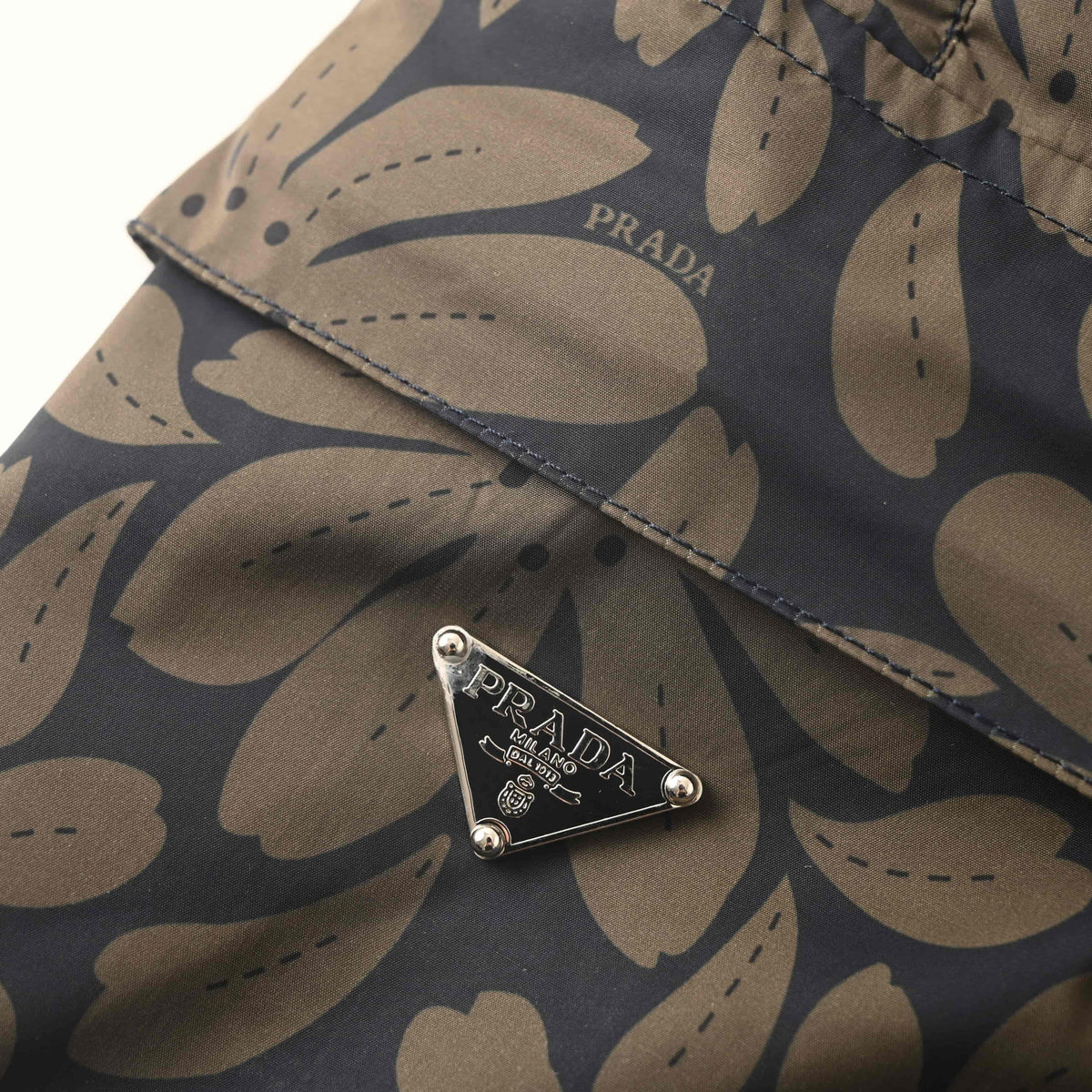 Prada Floral Digital-Print Nylon Shorts