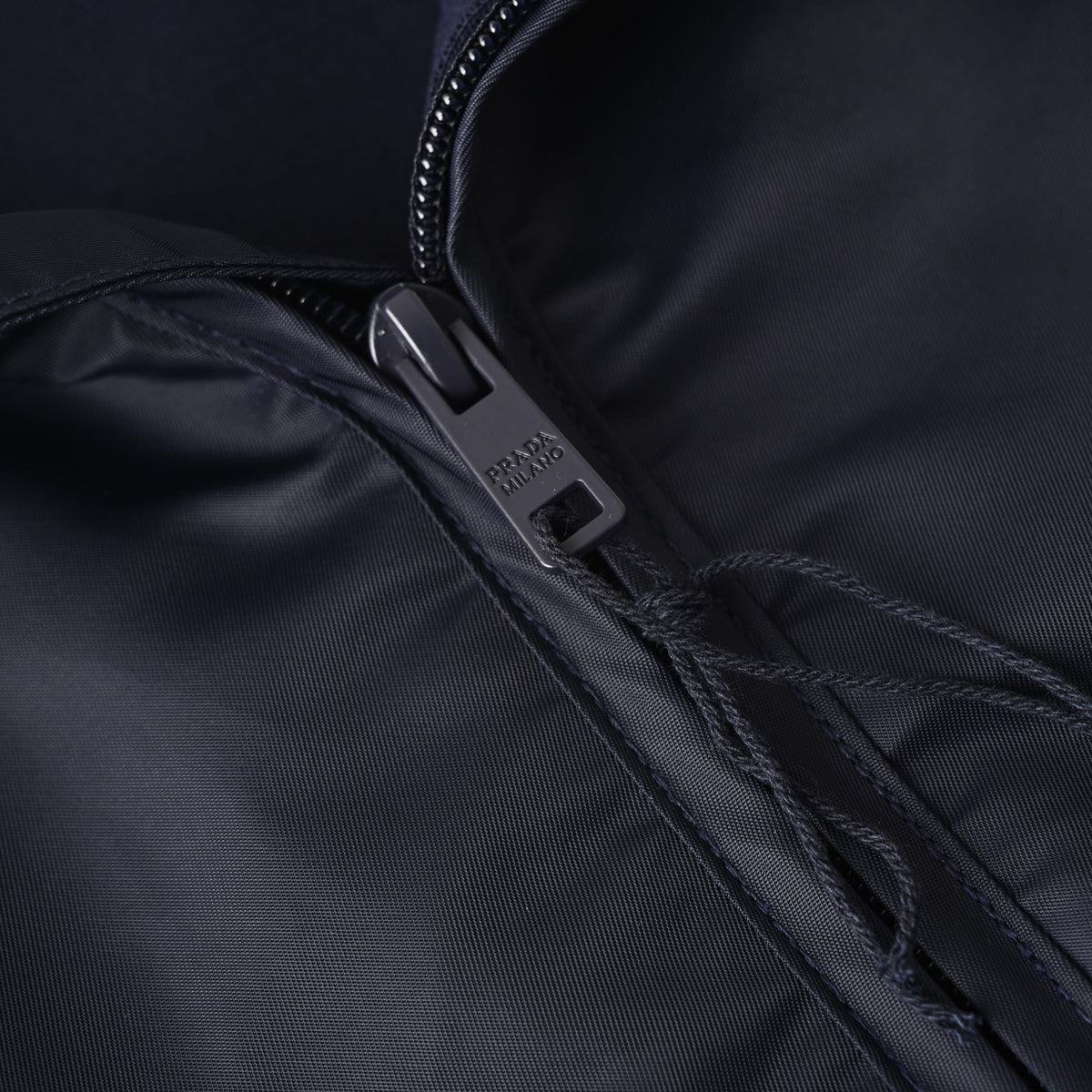Prada Relaxed-Fit Half-Zip Hoodie with Recycled Nylon Panels & Triangle Logo
