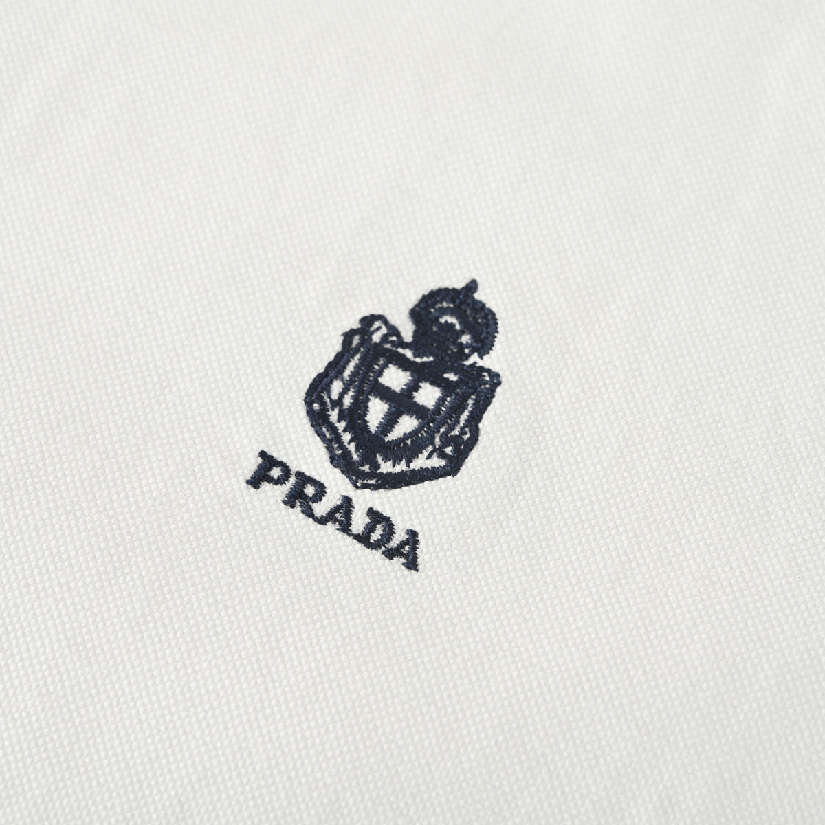 Prada Embroidered Logo Long-Sleeve Shirt