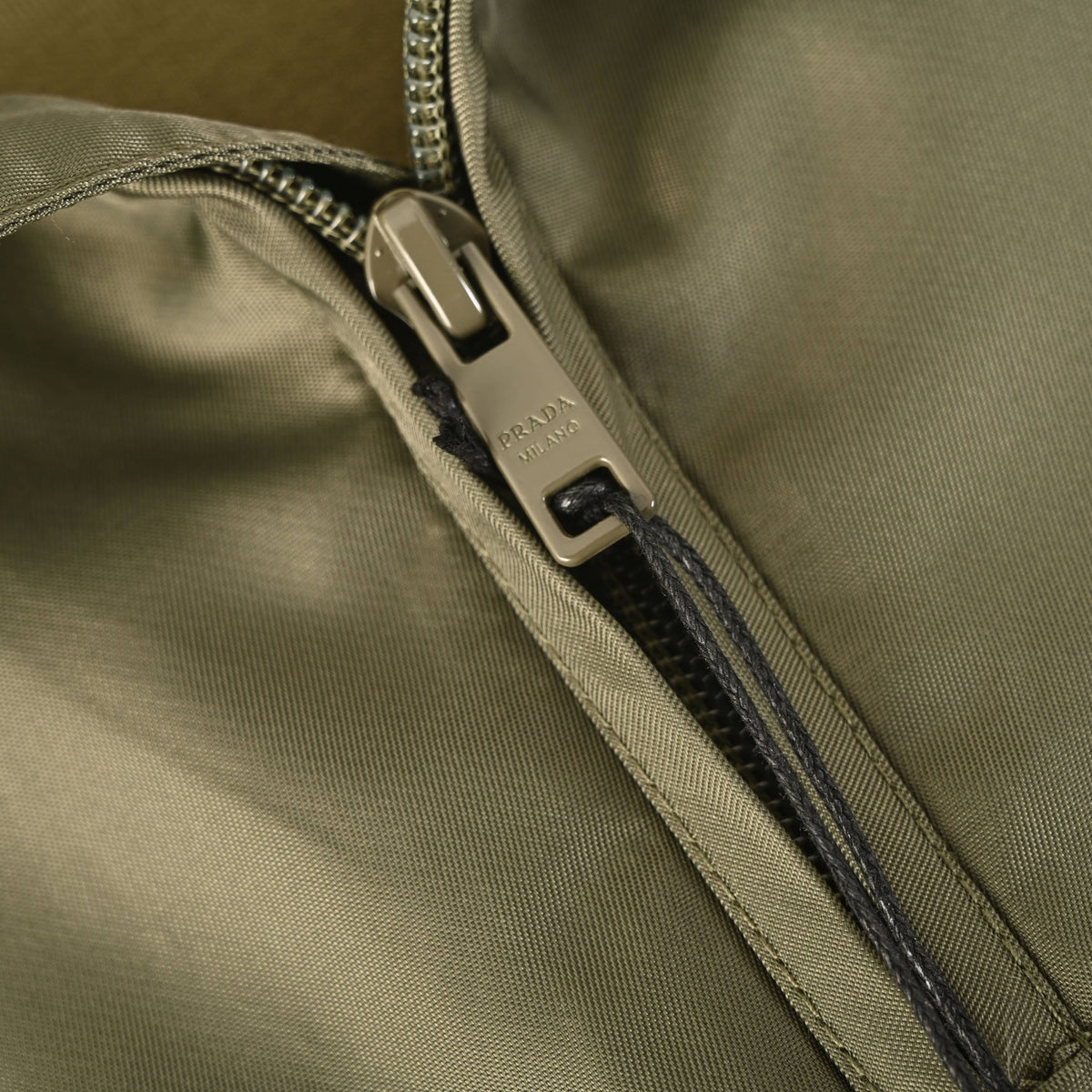 Prada Cotton-Blend Half-Zip Sweatshirt with Nylon Panels & Stand Collar
