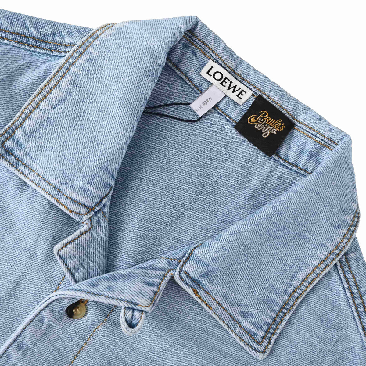 144_LOEWE罗意威 绣花牛仔短袖衬衫