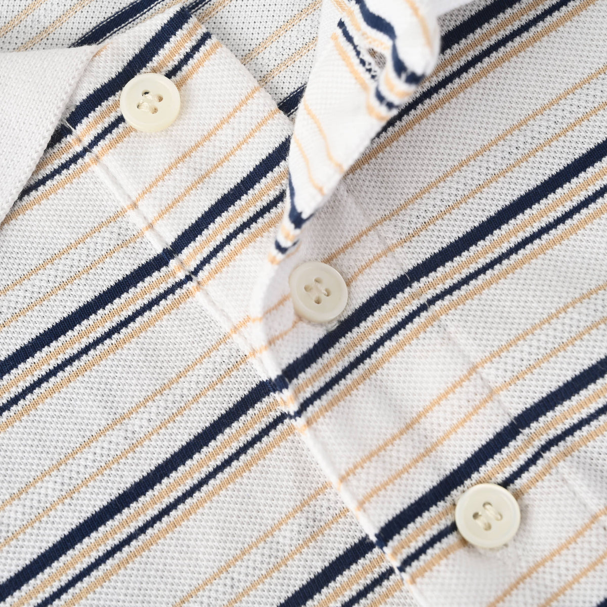 Prada Black & White Striped Cotton Pique Polo Shirt | Relaxed Fit