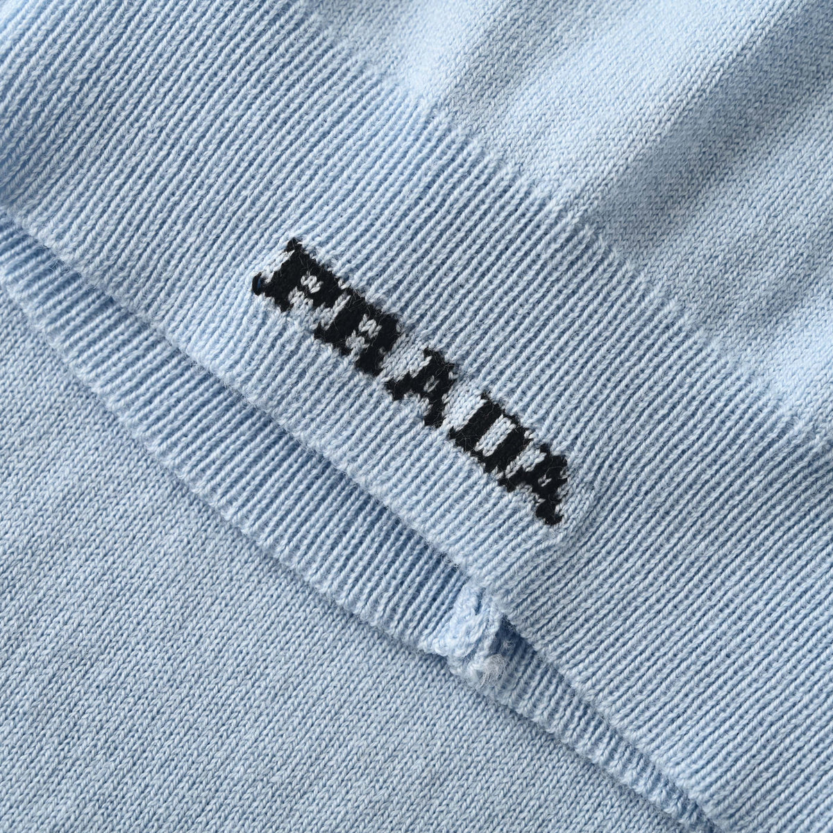 Prada Sleeve Lettering Jacquard Short-Sleeve Knit T-Shirt