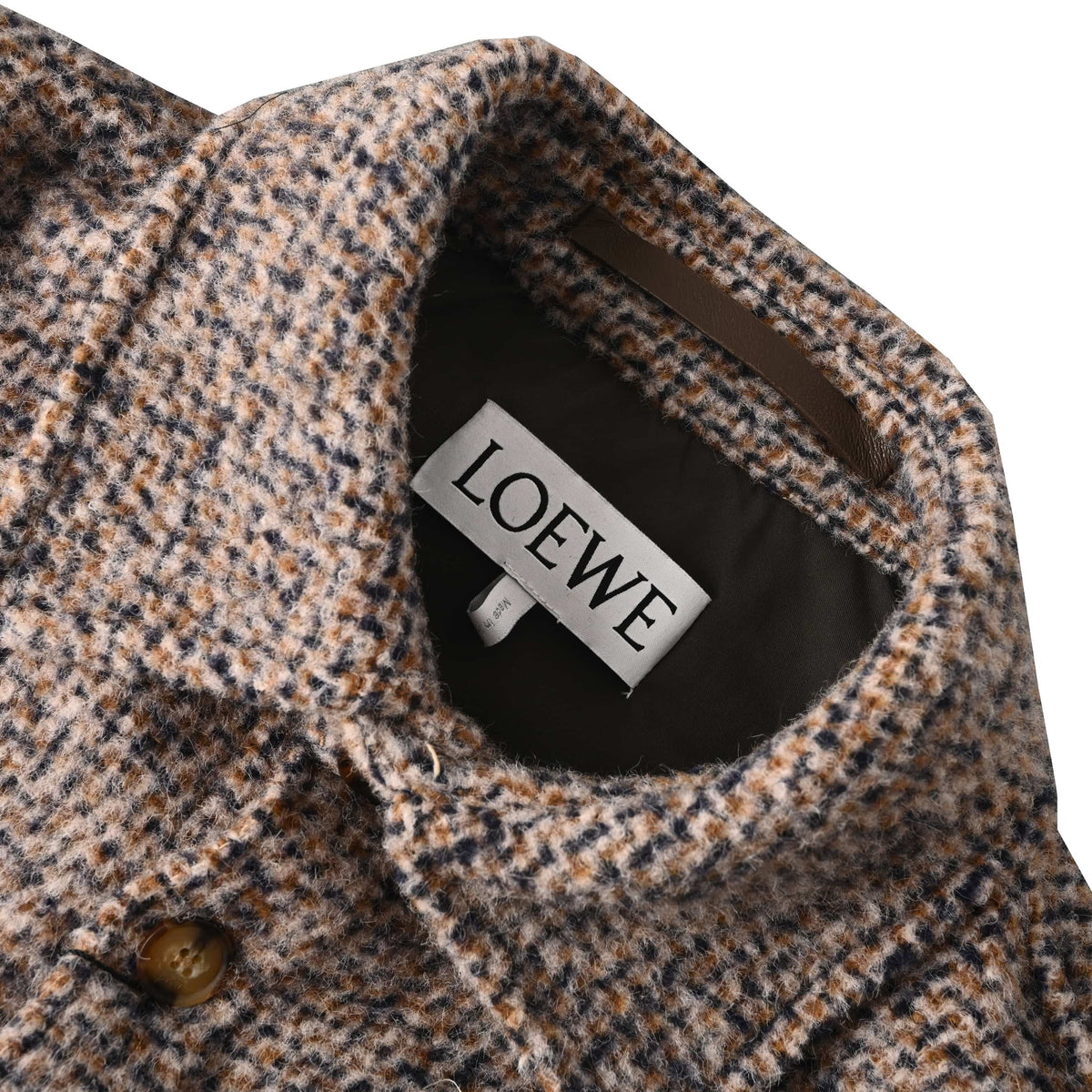 166_LOEWE罗意威 皮章口袋羊毛混纺外套
