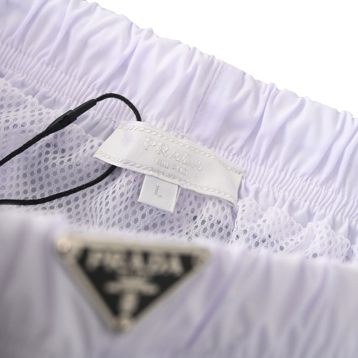 Prada Waist Triangle Logo Beach Shorts