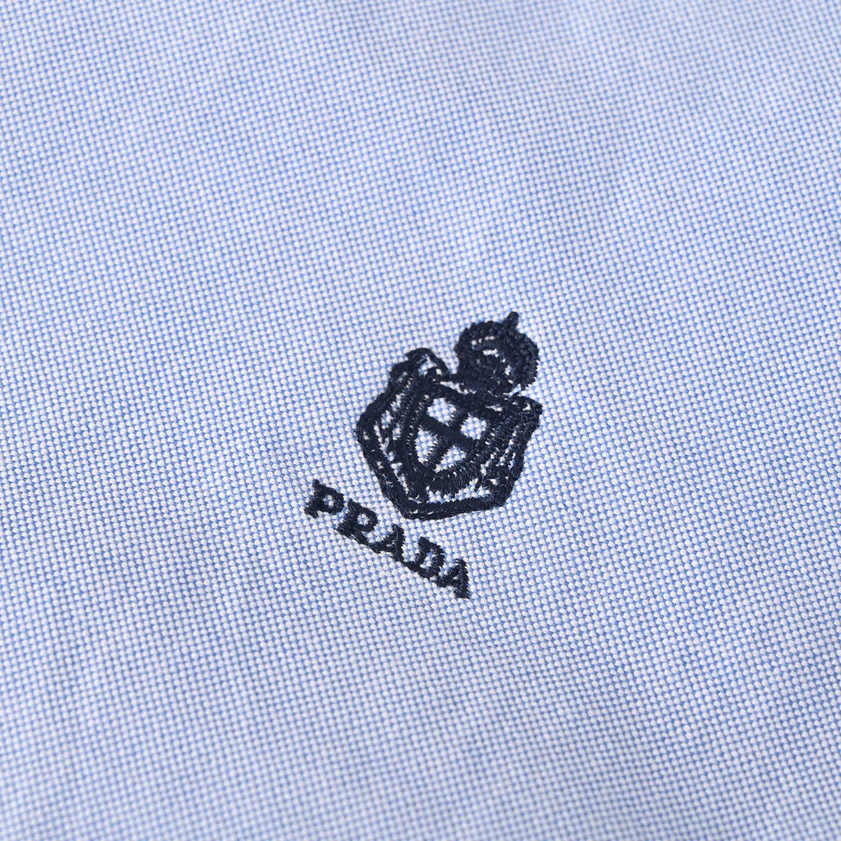 Prada Embroidered Logo Long-Sleeve Shirt