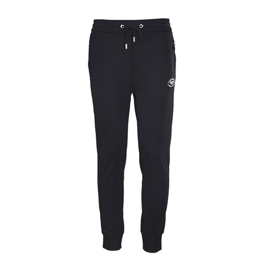 PRADA Black Nylon Drawstring Joggers with Embroidered Logo