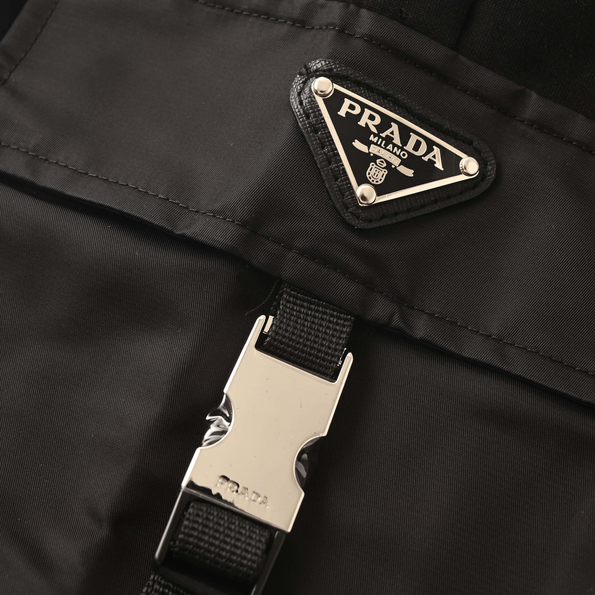 PRADA Black Tapered Cargo Joggers with Buckle Pockets