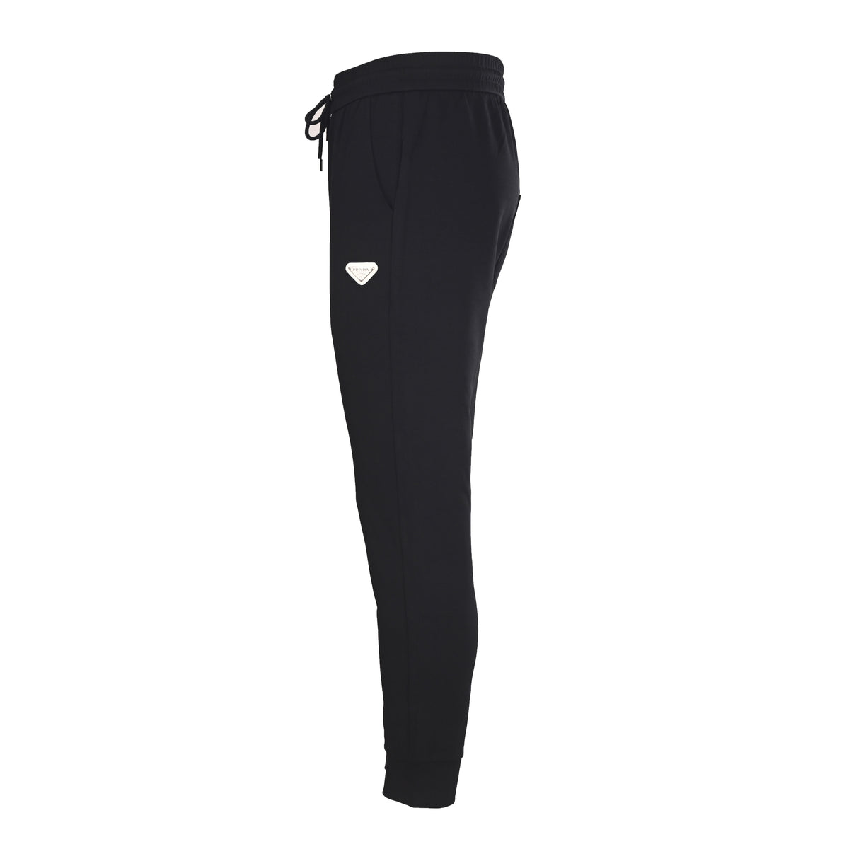PRADA Black Triangle-Logo Joggers with Contrast Back Pocket
