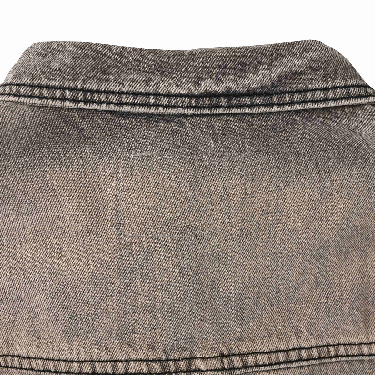 Prada Washed Gray Heavyweight Denim Jacket with Multiple Pockets