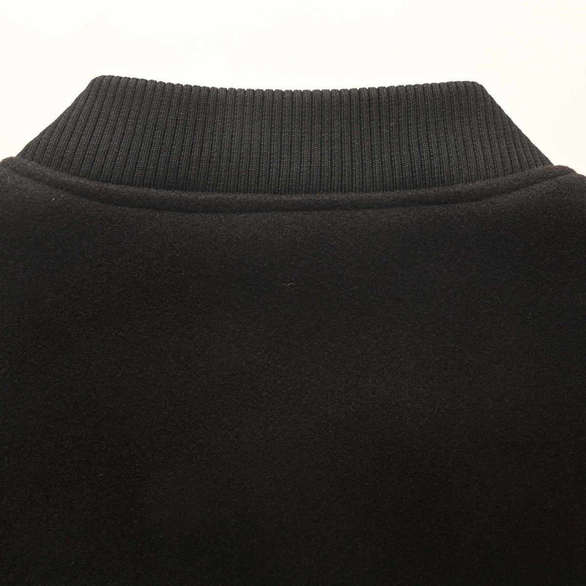 Prada Black Varsity Jacket with Leather-Panel Sleeves & Triangle Logo