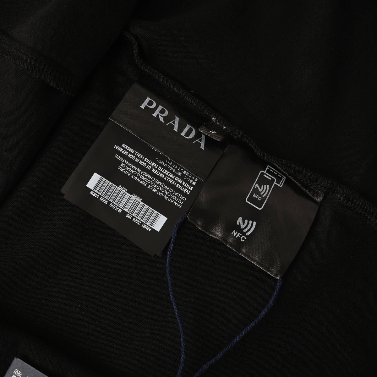 Prada Tricolor Label Cotton Short Sleeve Polo Shirt | Relaxed Fit