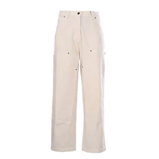 Prada Distressed Carpenter Jeans with Leather Triangle Patch