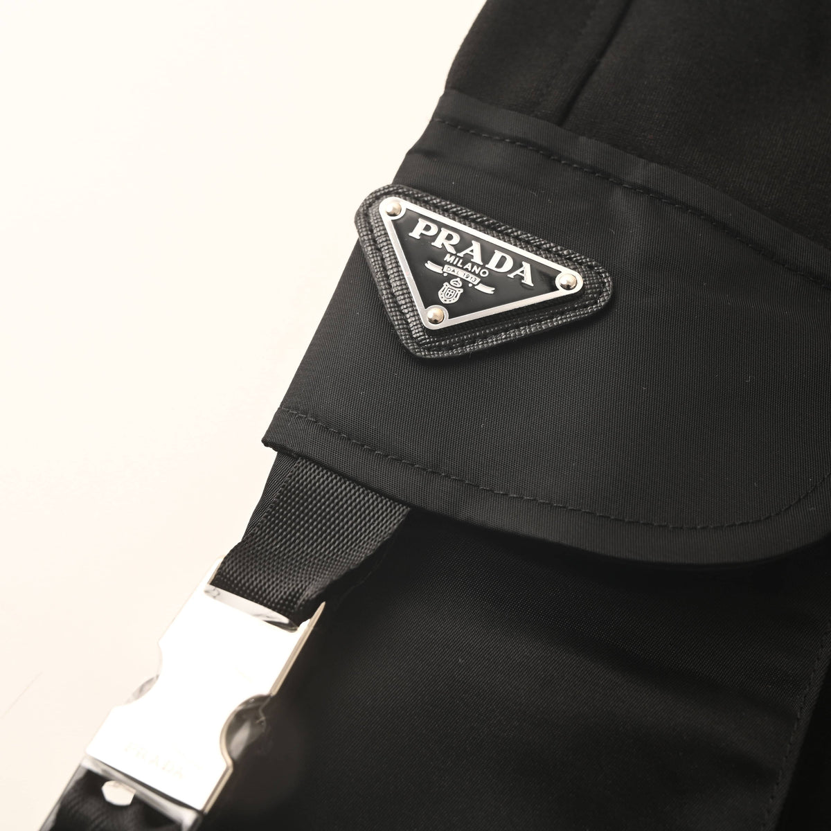 Prada Cargo Pants with Buckle Pockets & Drawstring Waist