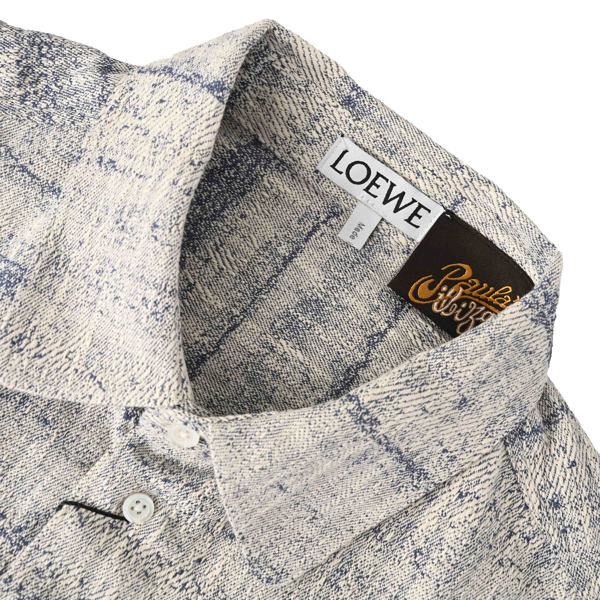 120_LOEWE罗意威 纹理绣单宁牛仔长袖衬衫