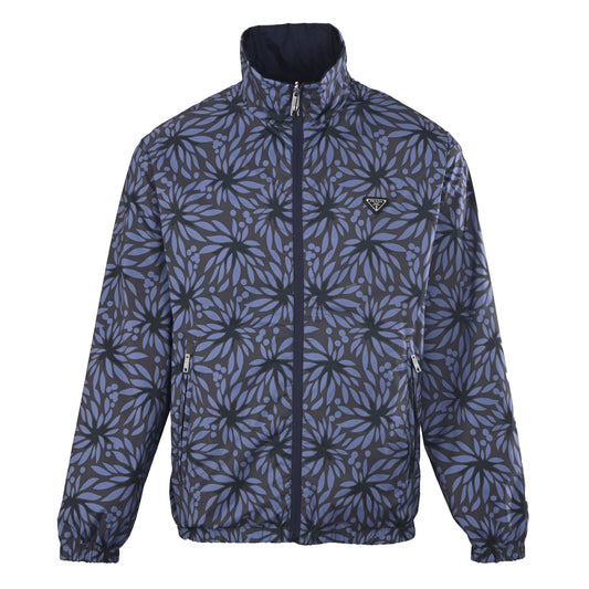 Prada Reversible Nylon Stand-Collar Jacket with Floral Print