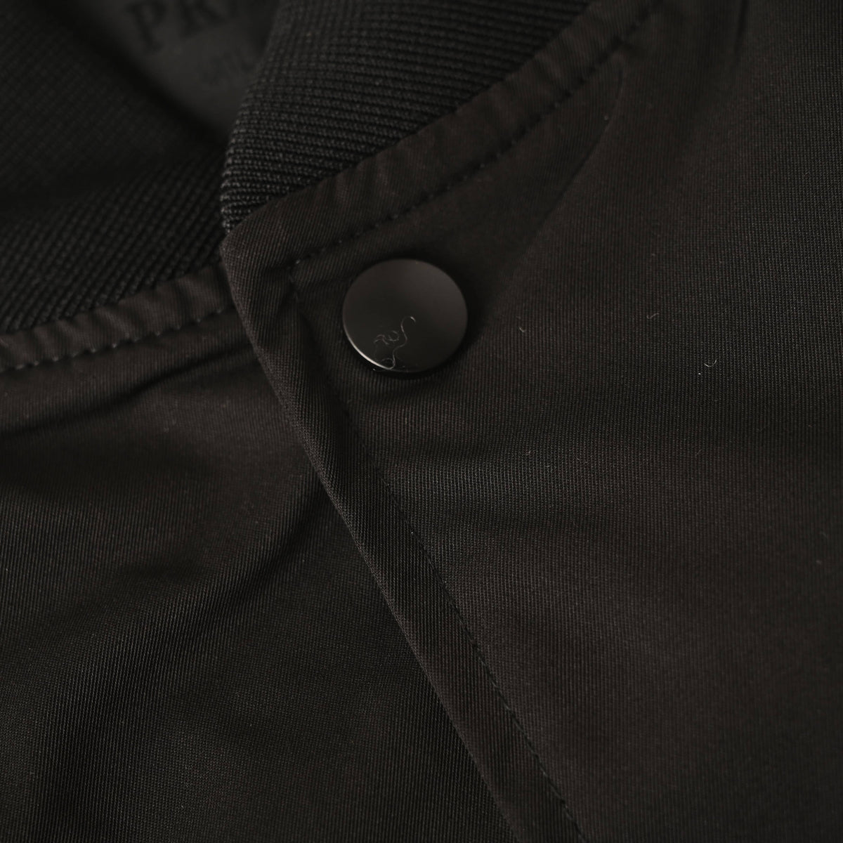 Prada Lightly Padded Wool Varsity Jacket with Metal Triangle Logo