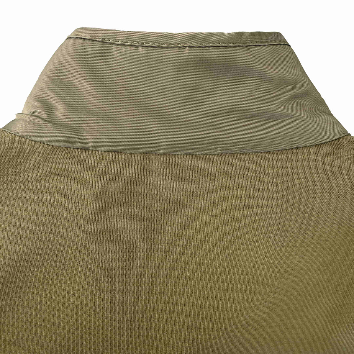 Prada Cotton-Blend Half-Zip Sweatshirt with Nylon Panels & Stand Collar