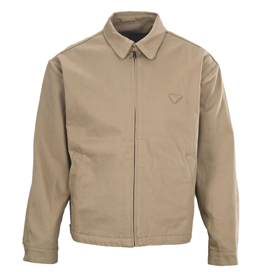 Prada Khaki Distressed Cropped Cotton Jacket
