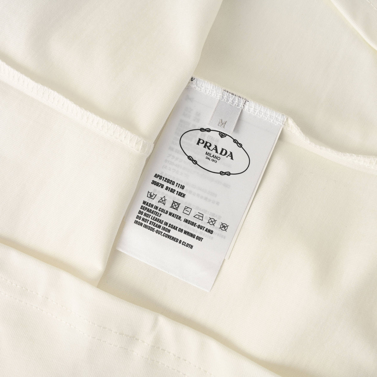 Prada Sorona-Blend Long Sleeve T-Shirt with Triangle Logo at Neckline