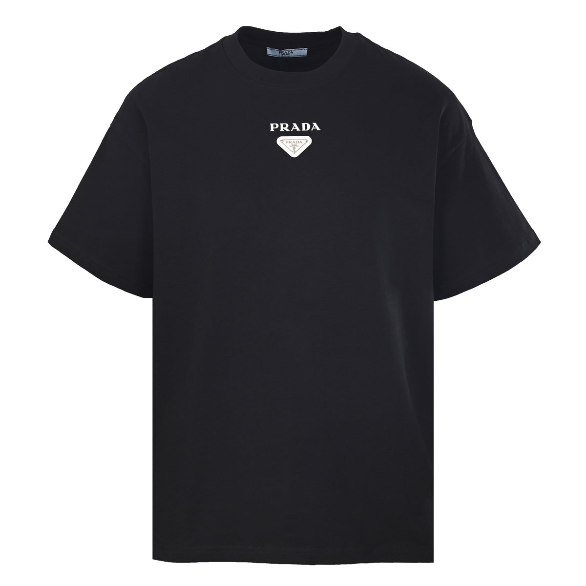Prada Triangle Logo & Lettering Print Short-Sleeve T-Shirt