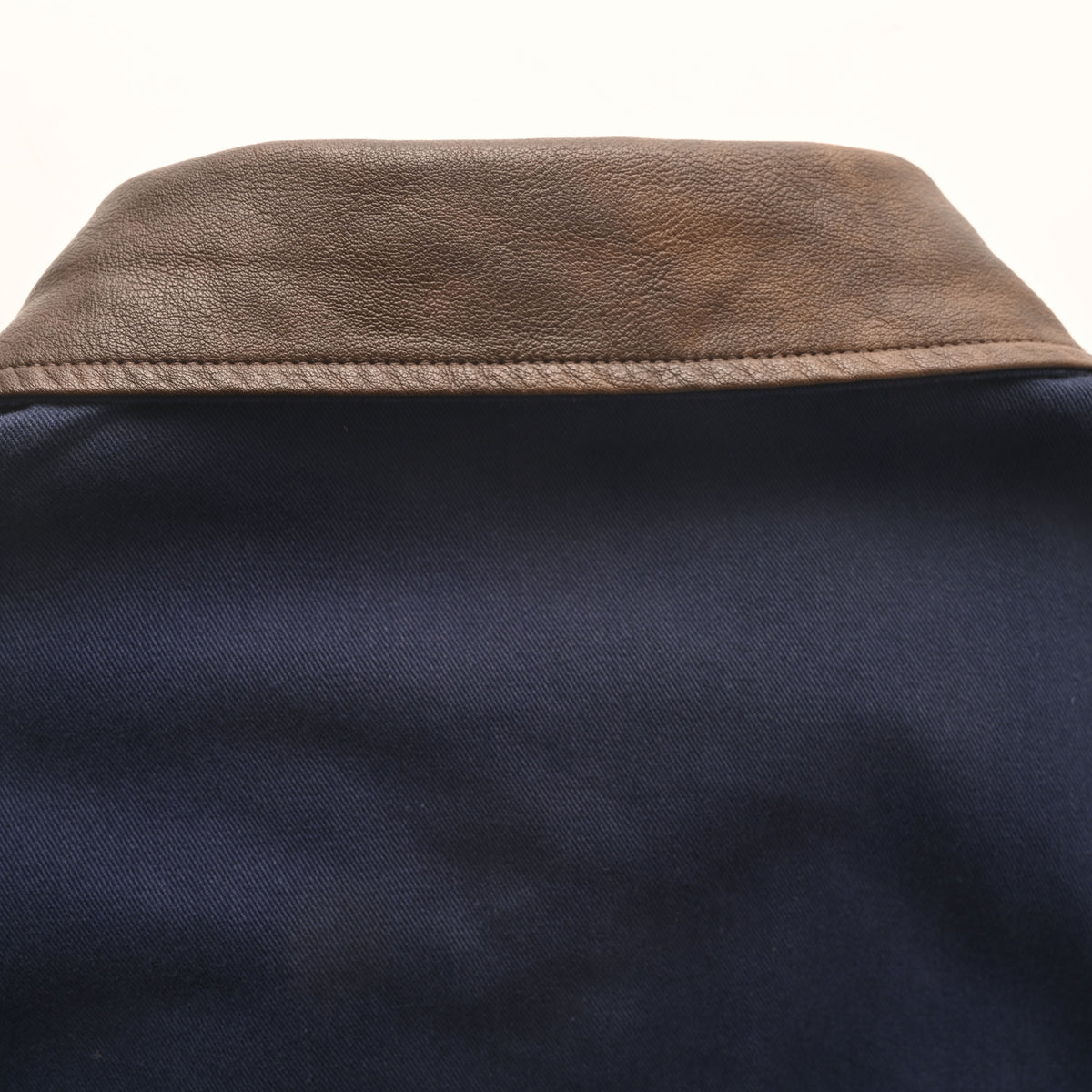 Prada Relaxed-Fit Cotton Harrington Jacket with Leather Collar