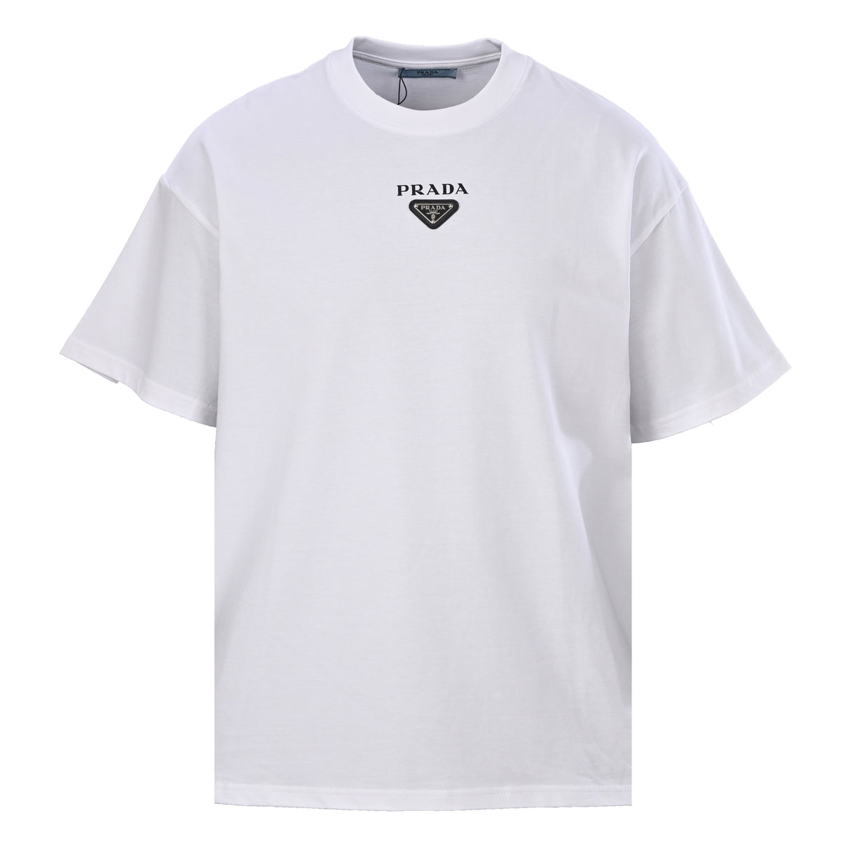 Prada Triangle Logo & Lettering Print Short-Sleeve T-Shirt