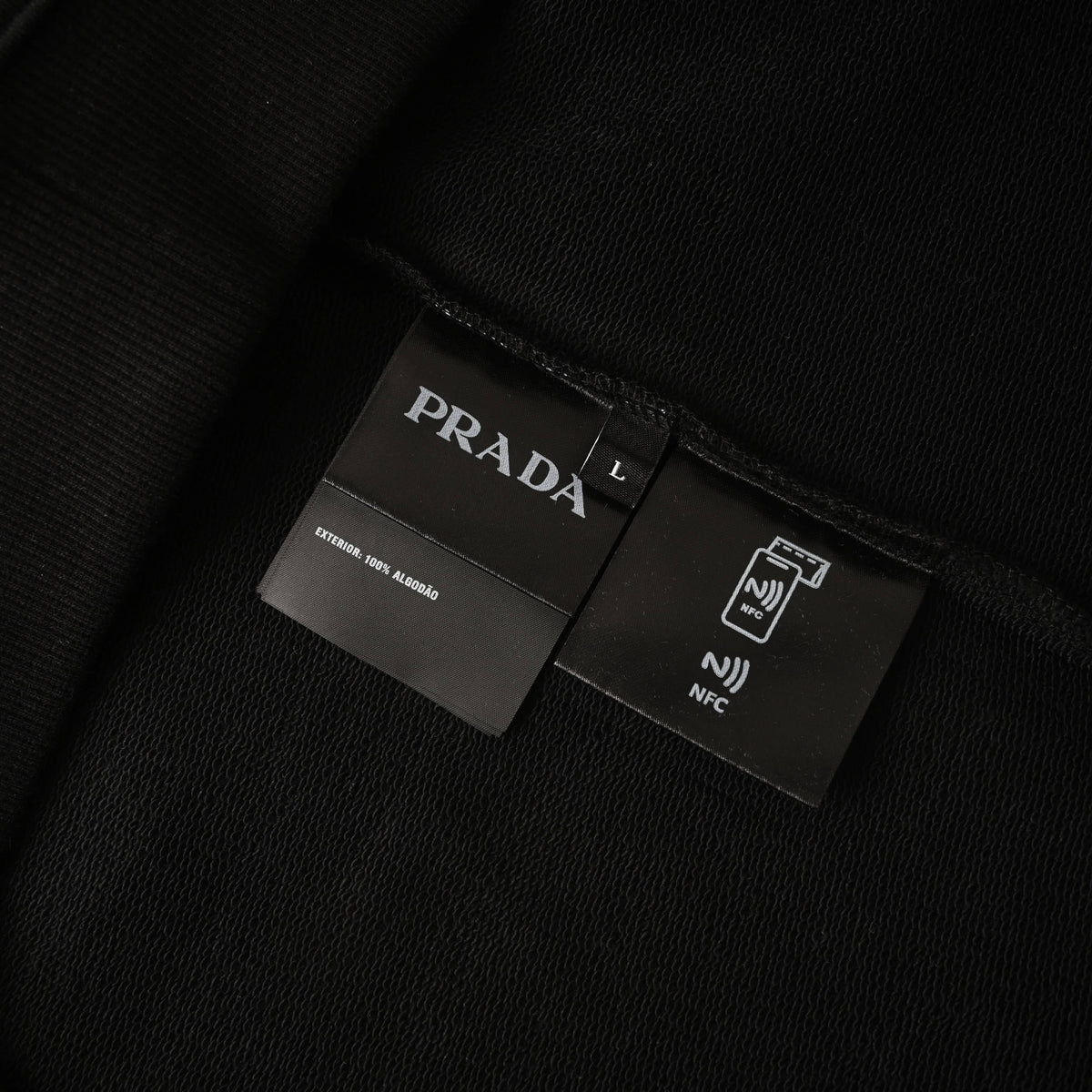 Prada Relaxed-Fit Raglan Hoodie with Brown Suede Elbow Patches