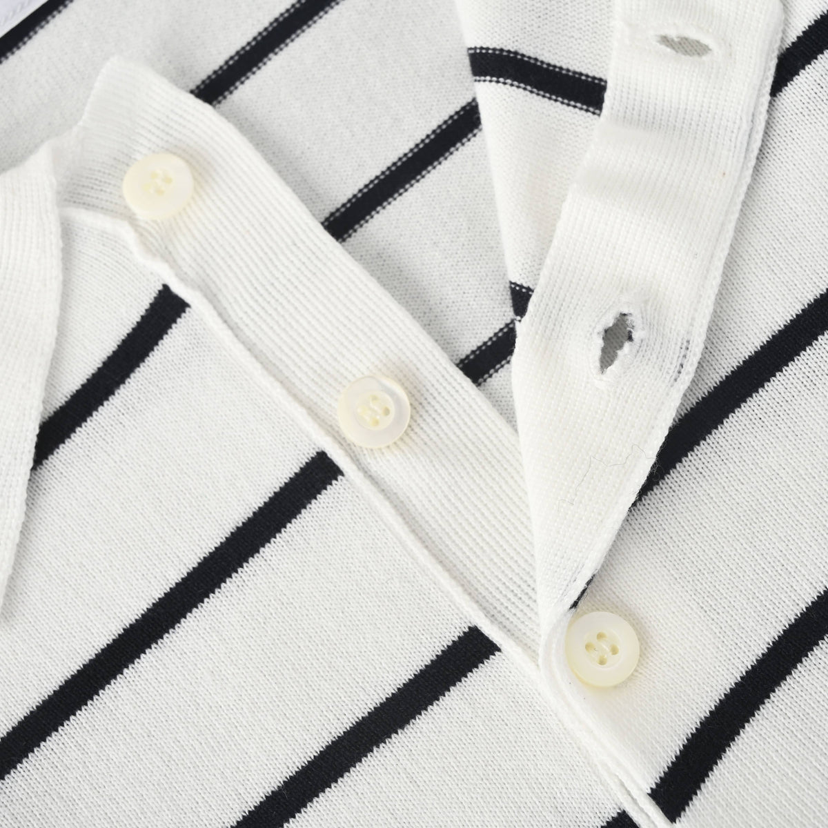 PRADA Striped Knit Short-Sleeve Polo Shirt with Embroidered Logo