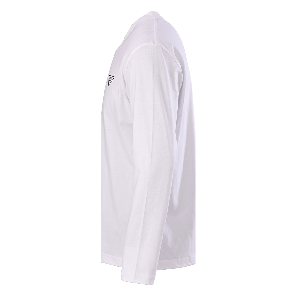 Prada Triangle Embroidery Long-Staple Cotton Long Sleeve T-Shirt