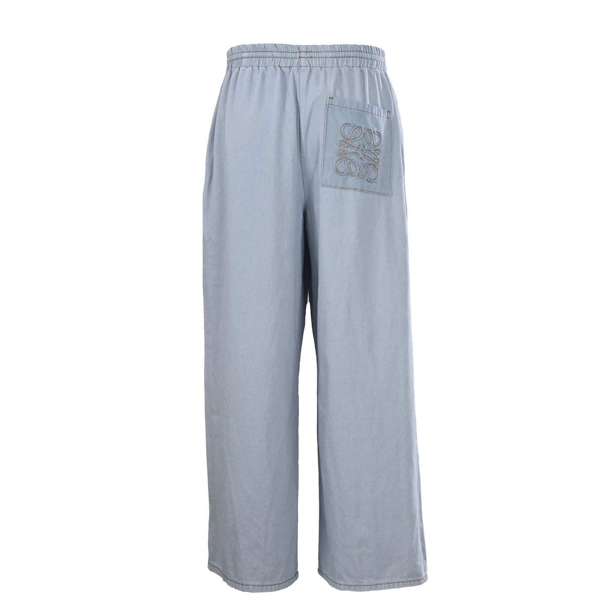 105_LOEWE罗意威 Anagram 绣花单宁布牛仔长裤