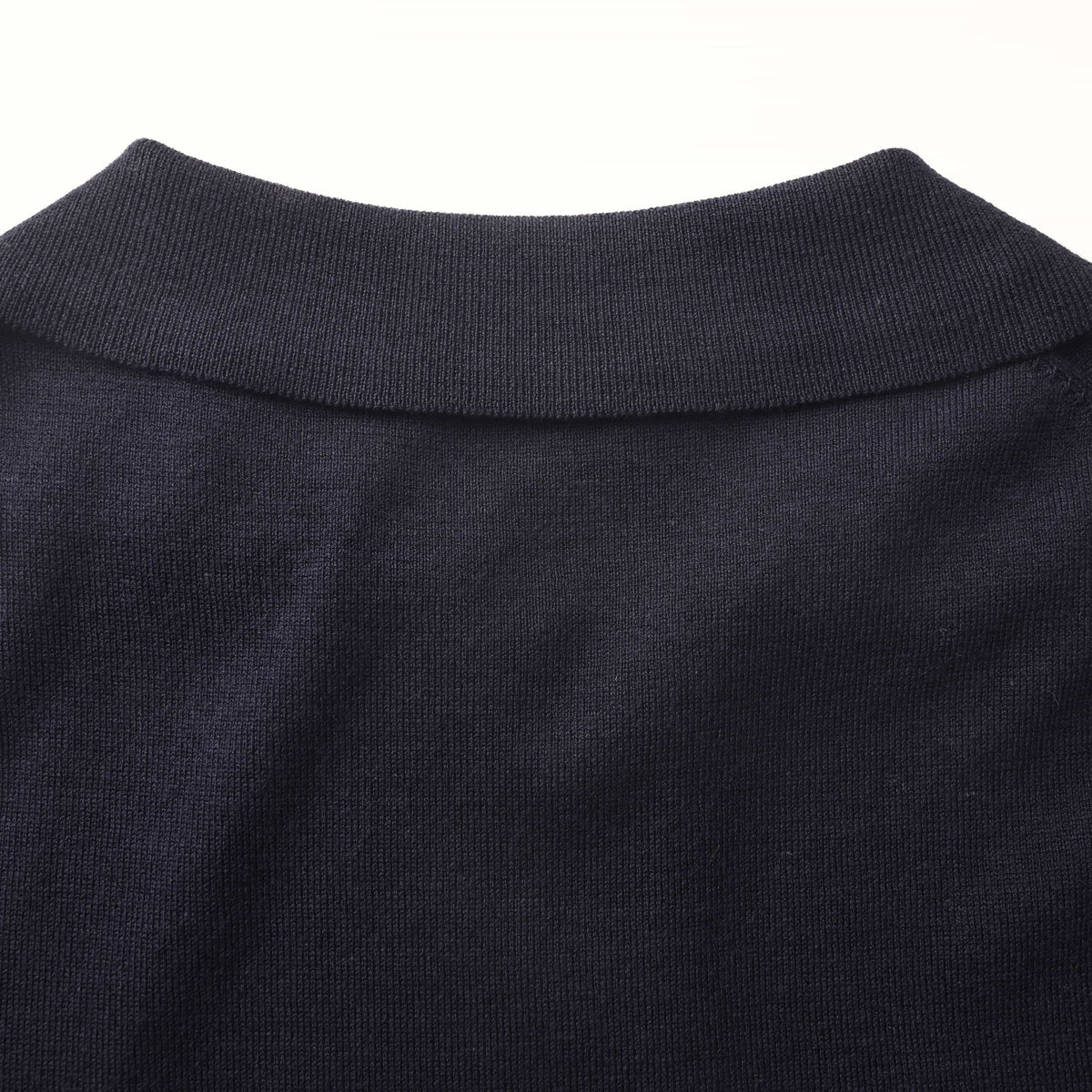 Prada Triangle Embroidery Wool Zip-Neck Short-Sleeve Polo Shirt