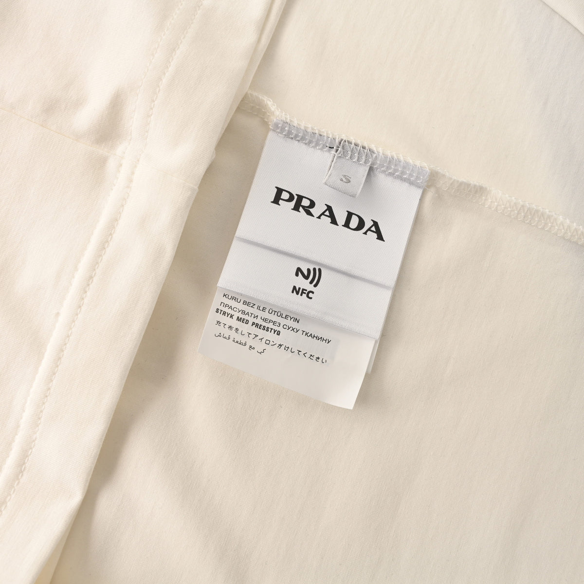 Prada Small Embroidery Crewneck Short-Sleeve T-Shirt