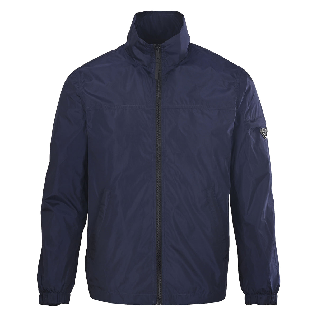 Prada Men's Navy Recycled Nylon Stand-Collar Jacket