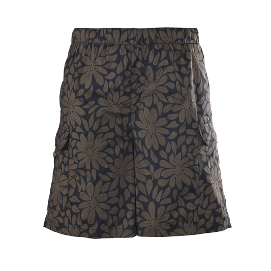 Prada Floral Digital-Print Nylon Shorts