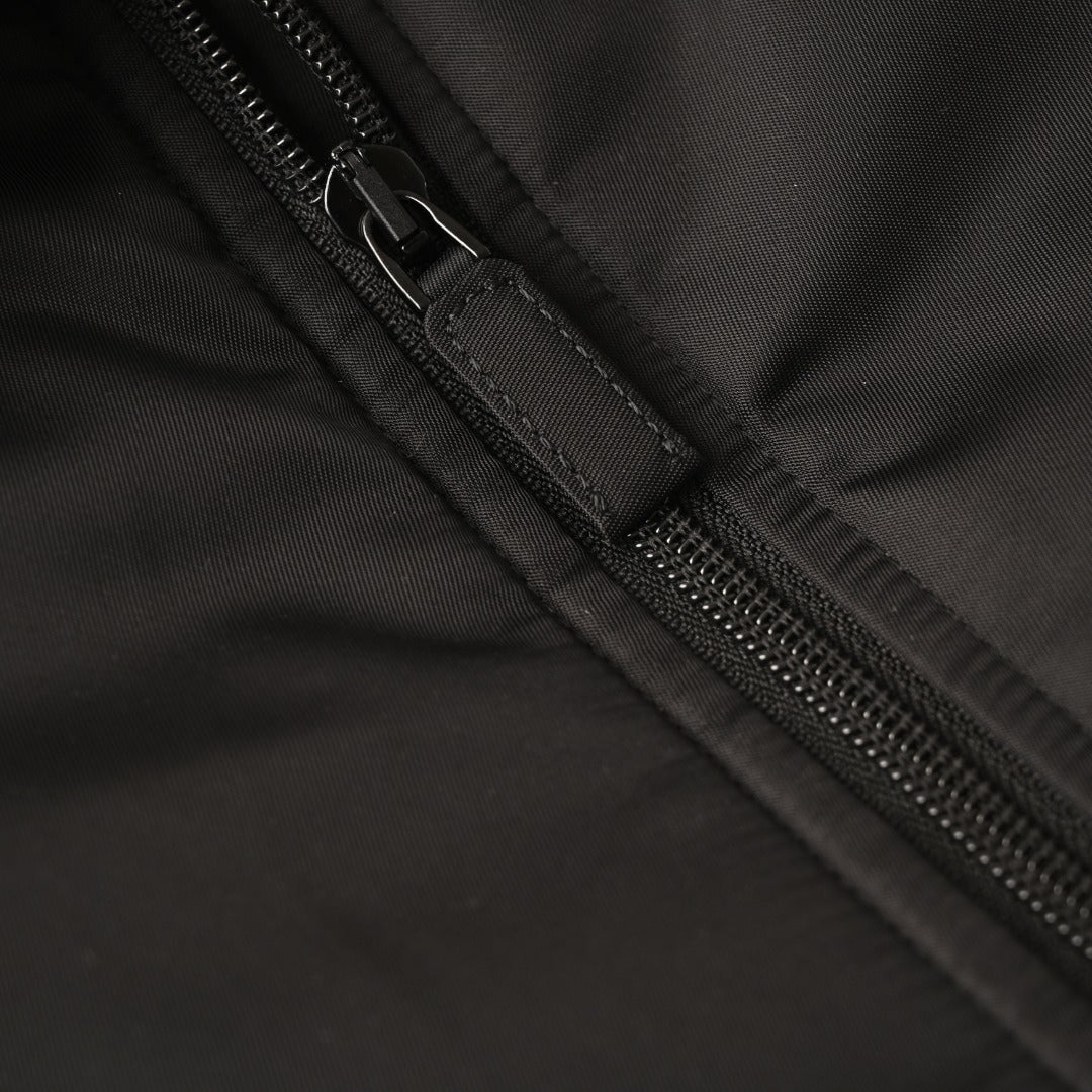 Prada Recycled Nylon Down Jacket with Shirt Collar & Triangle Logo
