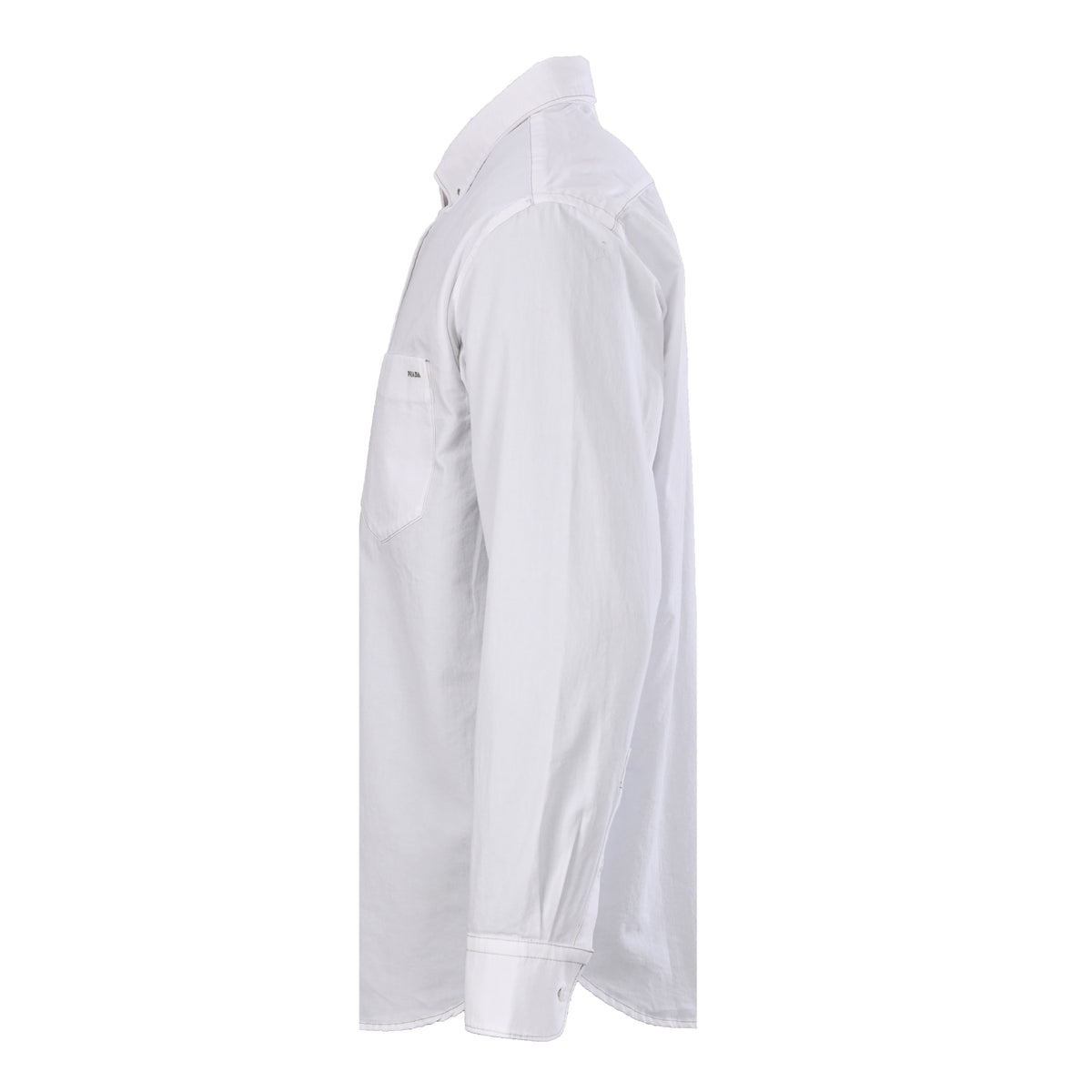 Prada Lettering Detail Chambray Long-Sleeve Shirt