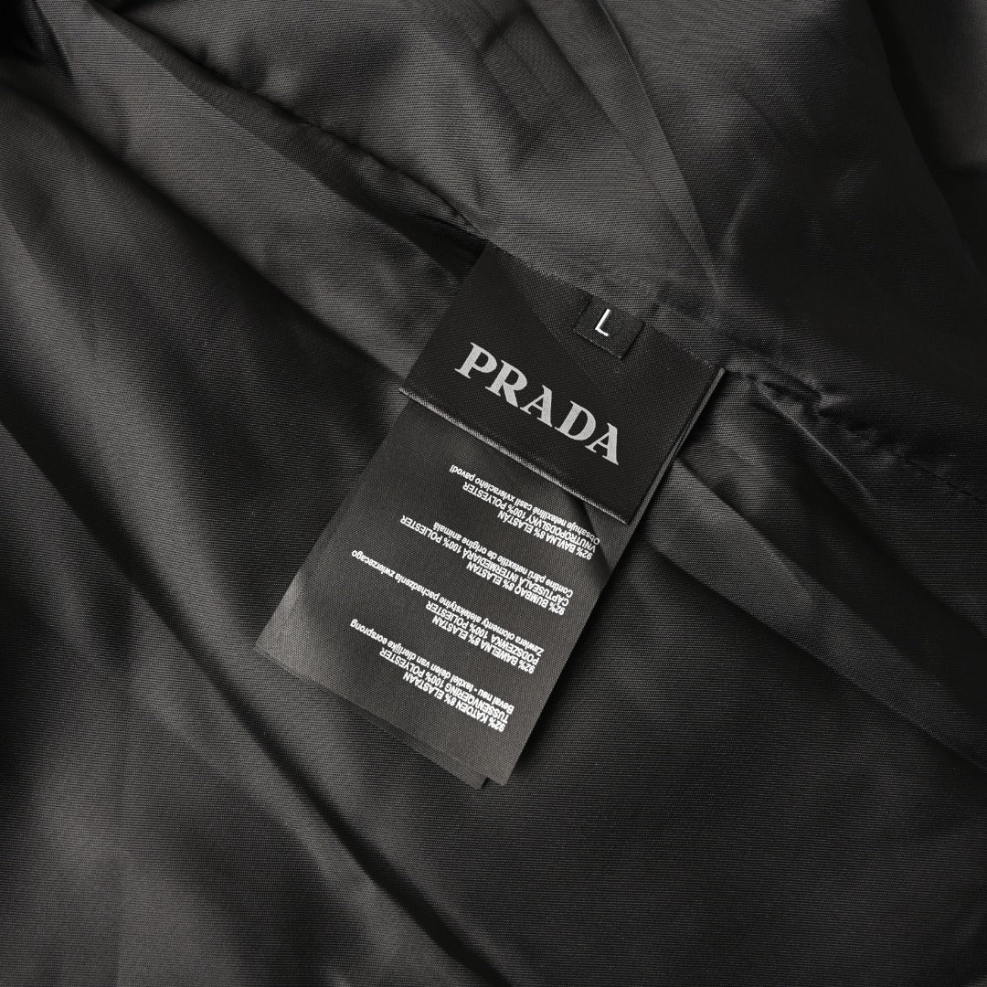 Prada Gray Oversized Cashmere-Face Shirt Jacket with Triangle Logo