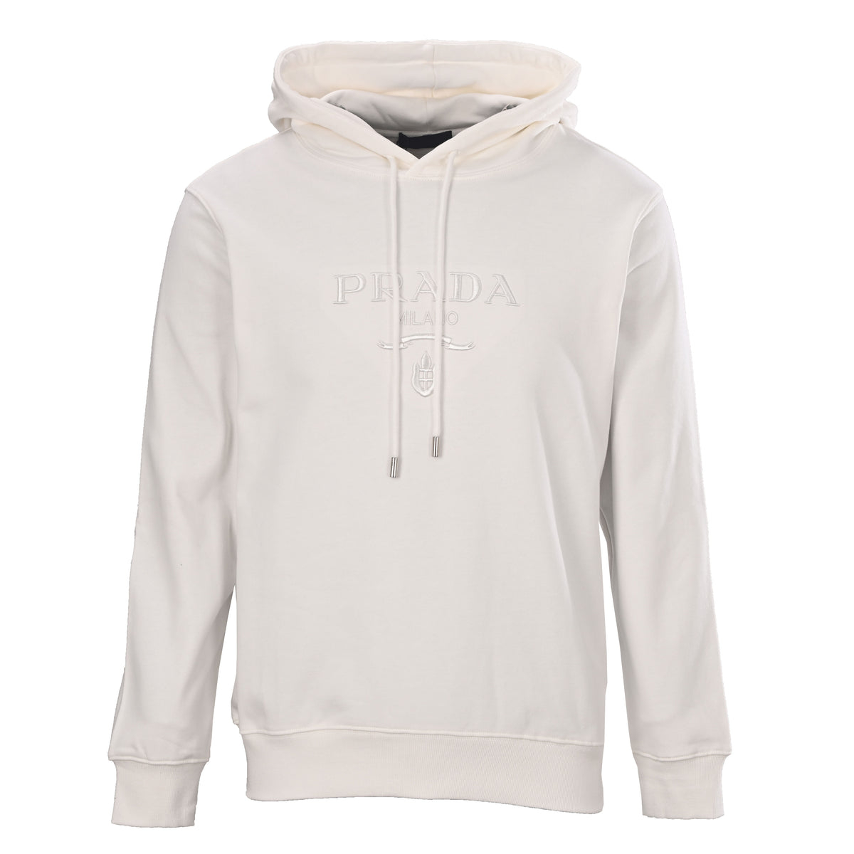 Prada Unisex Heavyweight Terry Hoodie with Raised Embroidery