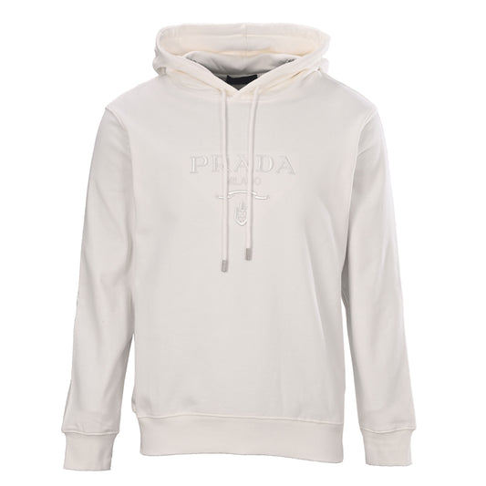 Prada Unisex Heavyweight Terry Hoodie with Raised Embroidery