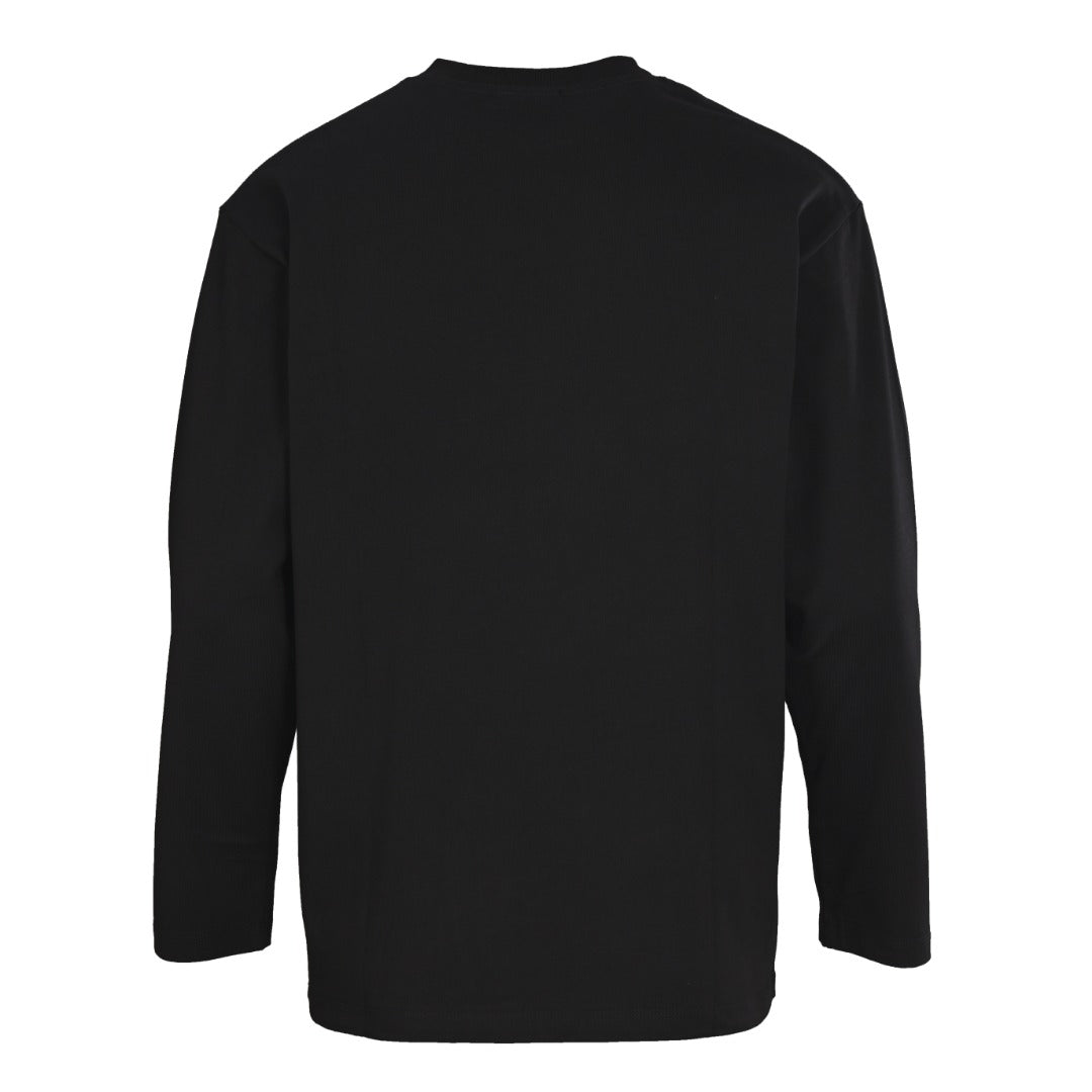 Prada Paint-Splatter Logo Oversized Cotton Long Sleeve T-Shirt
