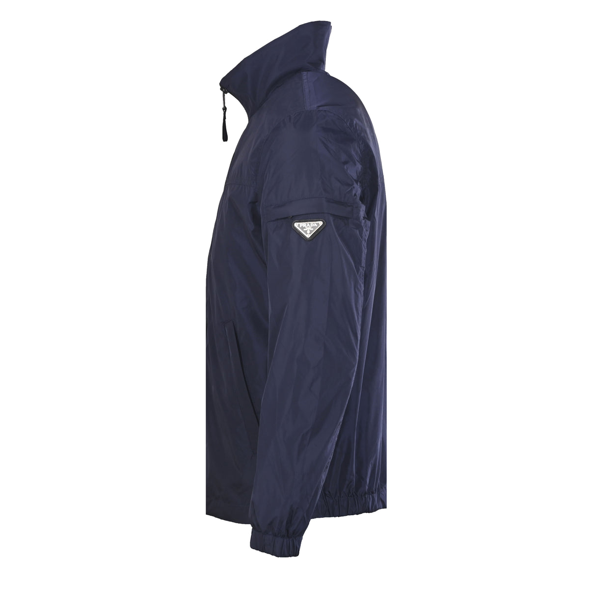 Prada Men's Navy Recycled Nylon Stand-Collar Jacket