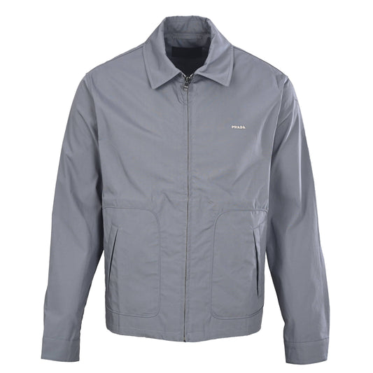 Prada Lightweight Technical Cotton Jacket with Embroidered Logo