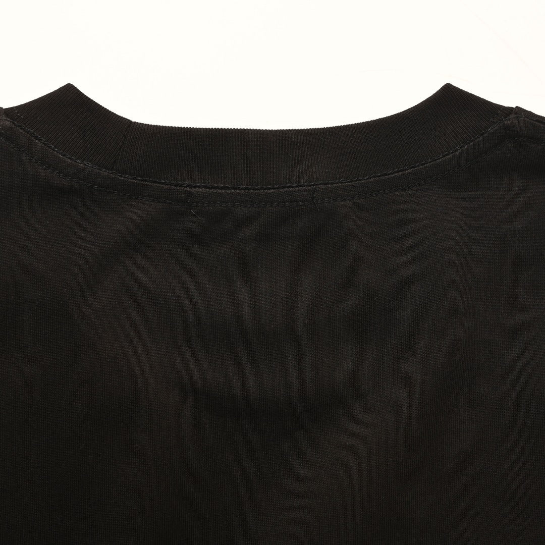 Prada Paint-Splatter Logo Oversized Cotton Long Sleeve T-Shirt