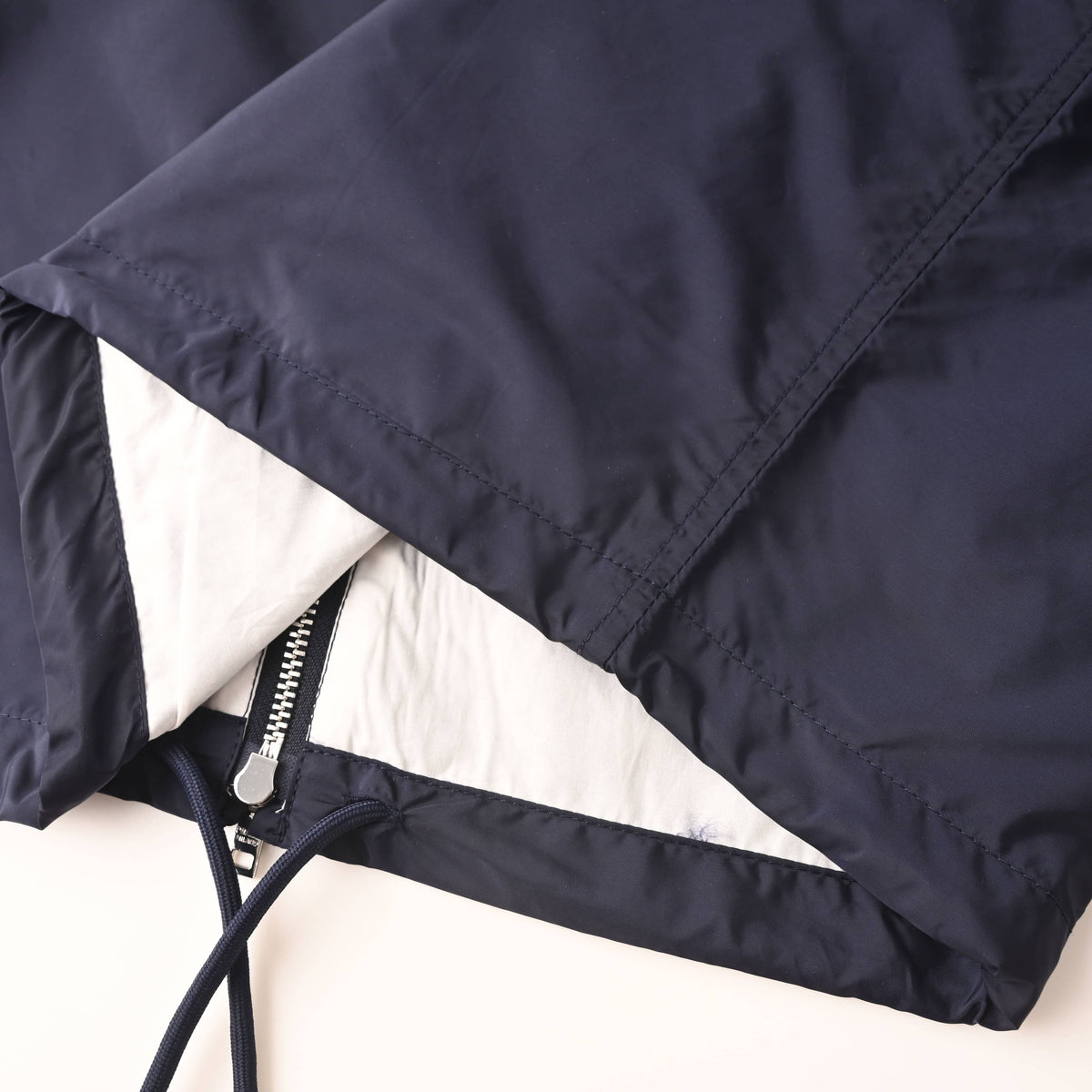 Prada Triangle Logo Nylon Collared Jacket with Drawstring Hem