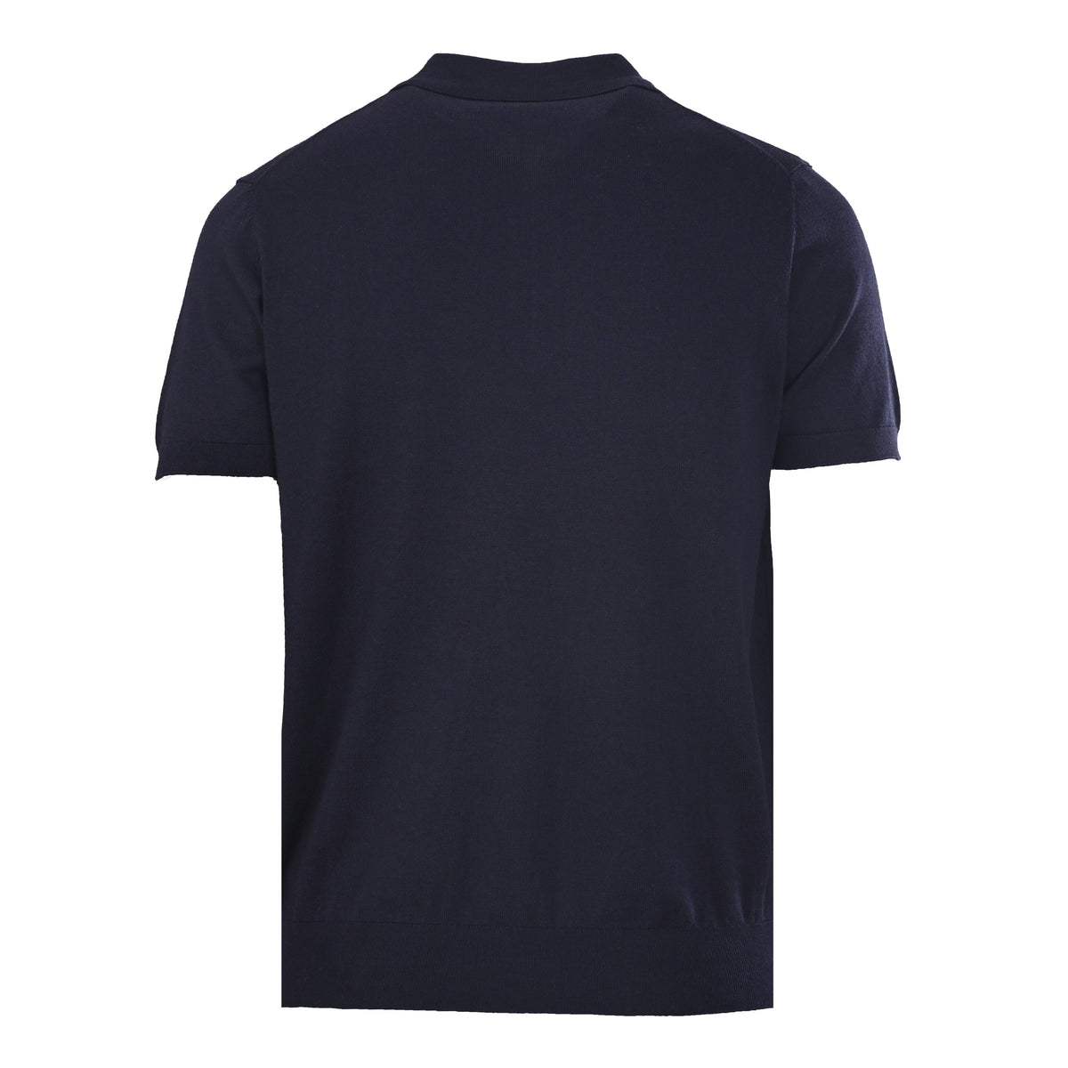 Prada Triangle Embroidery Wool Zip-Neck Short-Sleeve Polo Shirt