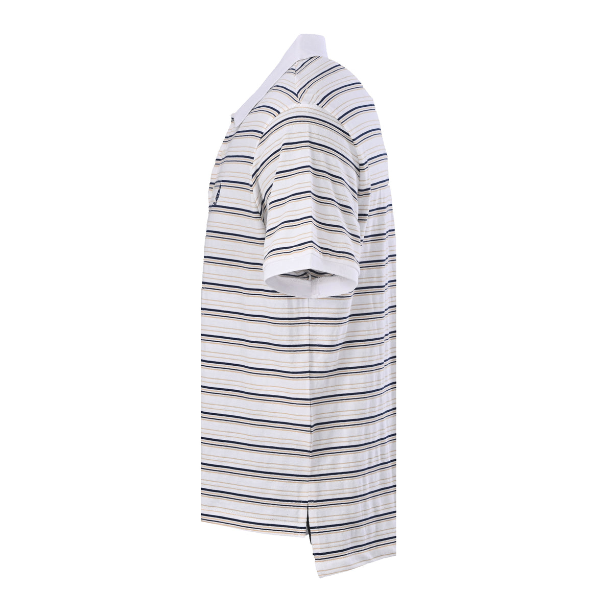 Prada Black & White Striped Cotton Pique Polo Shirt | Relaxed Fit